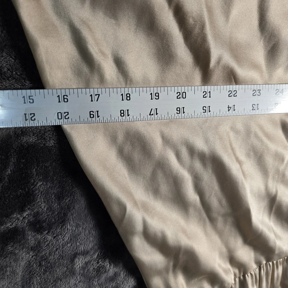 Amanda Uprichard Duval Dress Size Large  Light Bone 100% Silk Small Pull See Pic